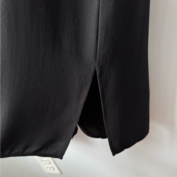 Eileen Fisher 100% Silk Mandarin Collar Button Down Shirt Dress Black - M - Picture 11 of 16